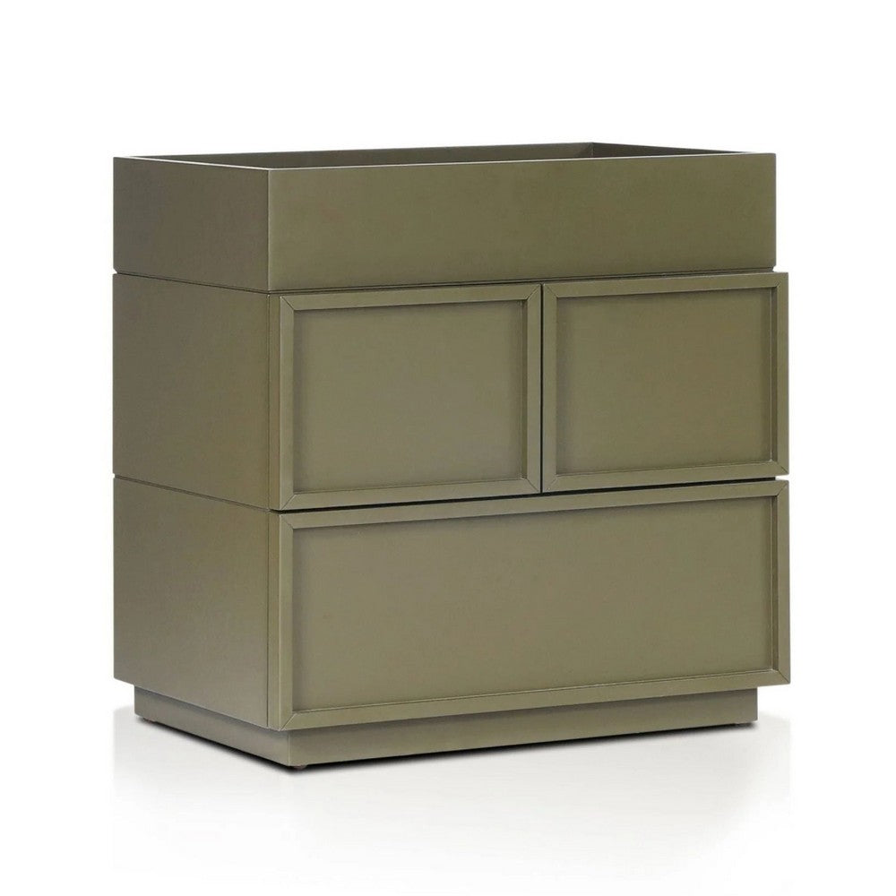 Sena Nightstand with Tray Top | 2 Soft Close Drawers | Olive Green