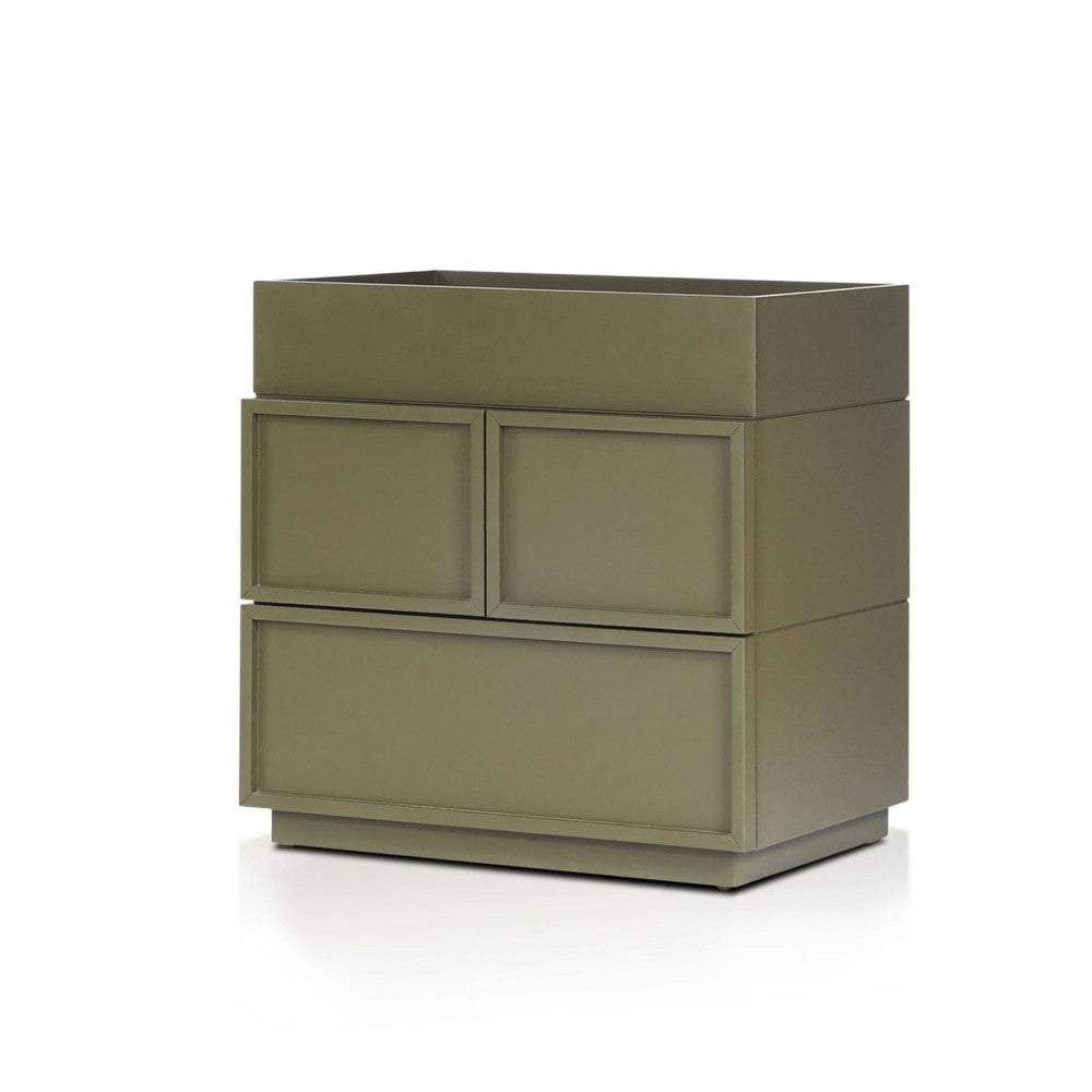 Sena Nightstand with Tray Top | 2 Soft Close Drawers | Olive Green