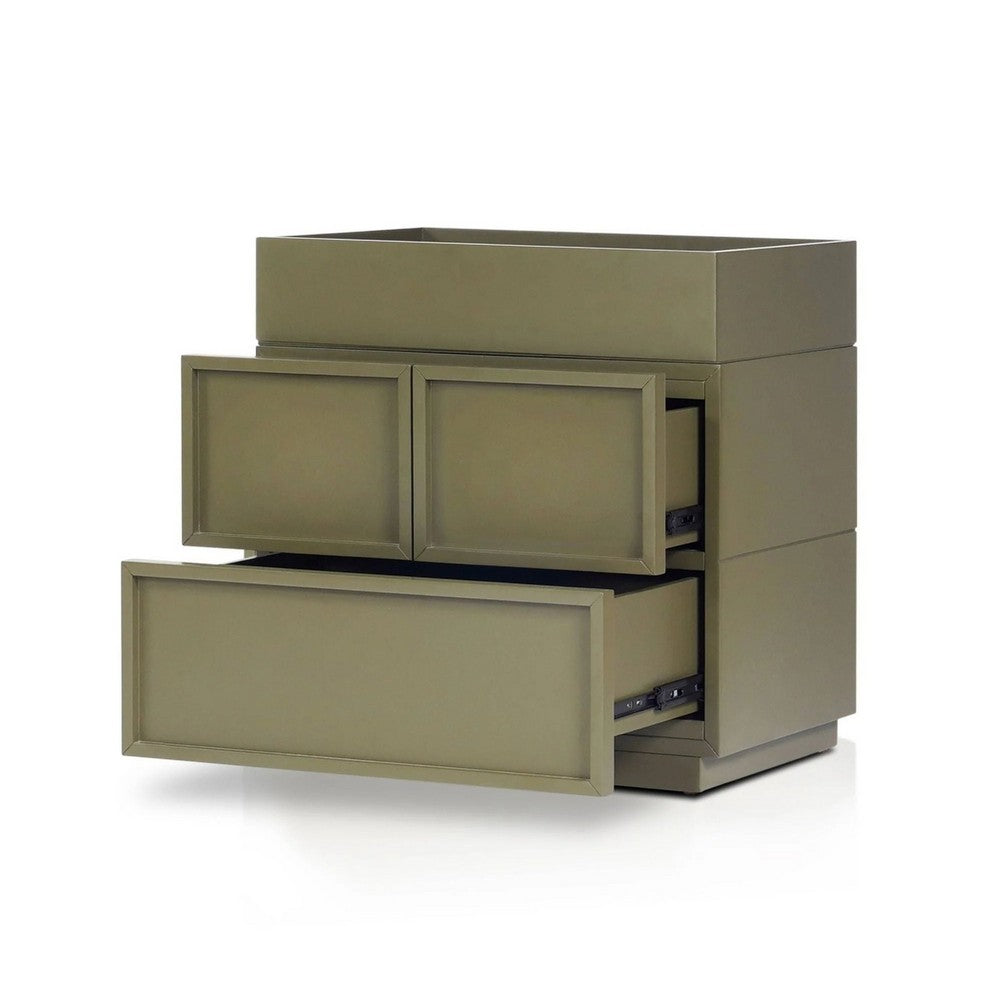 Sena Nightstand with Tray Top | 2 Soft Close Drawers | Olive Green