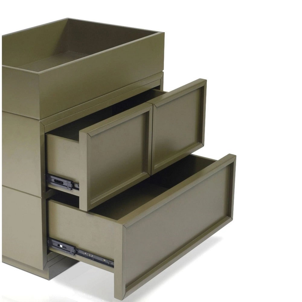 Sena Nightstand with Tray Top | 2 Soft Close Drawers | Olive Green