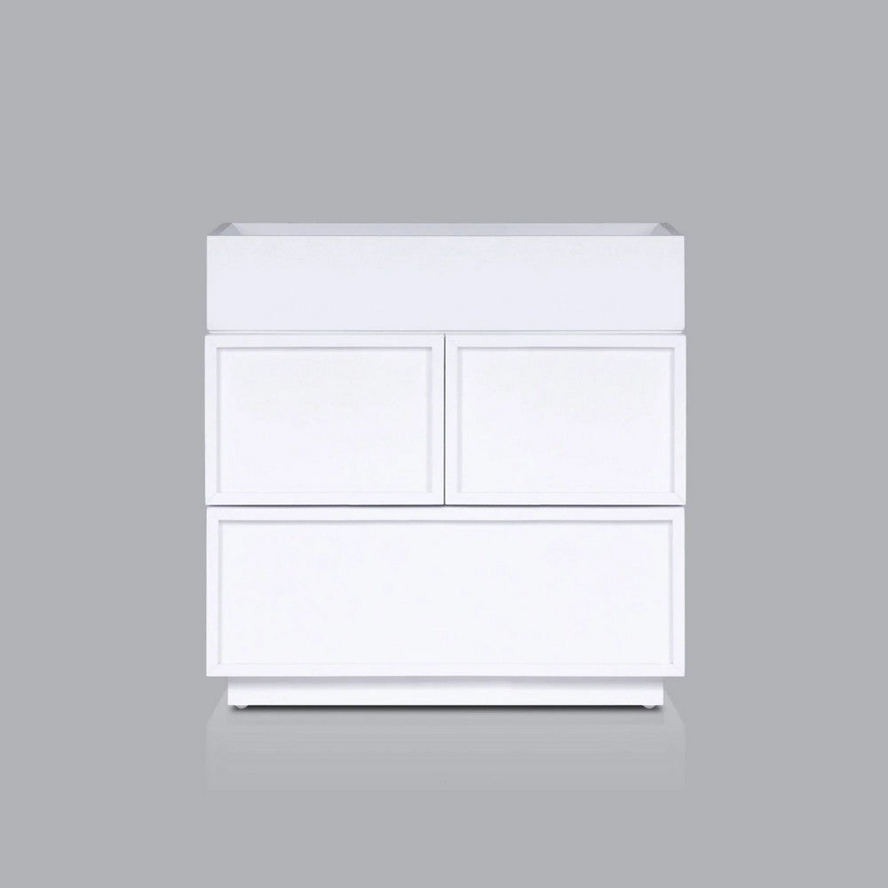 Sena Nightstand with Tray Top | 2 Soft Close Drawers | Glam White