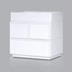 Sena Nightstand with Tray Top | 2 Soft Close Drawers | Glam White