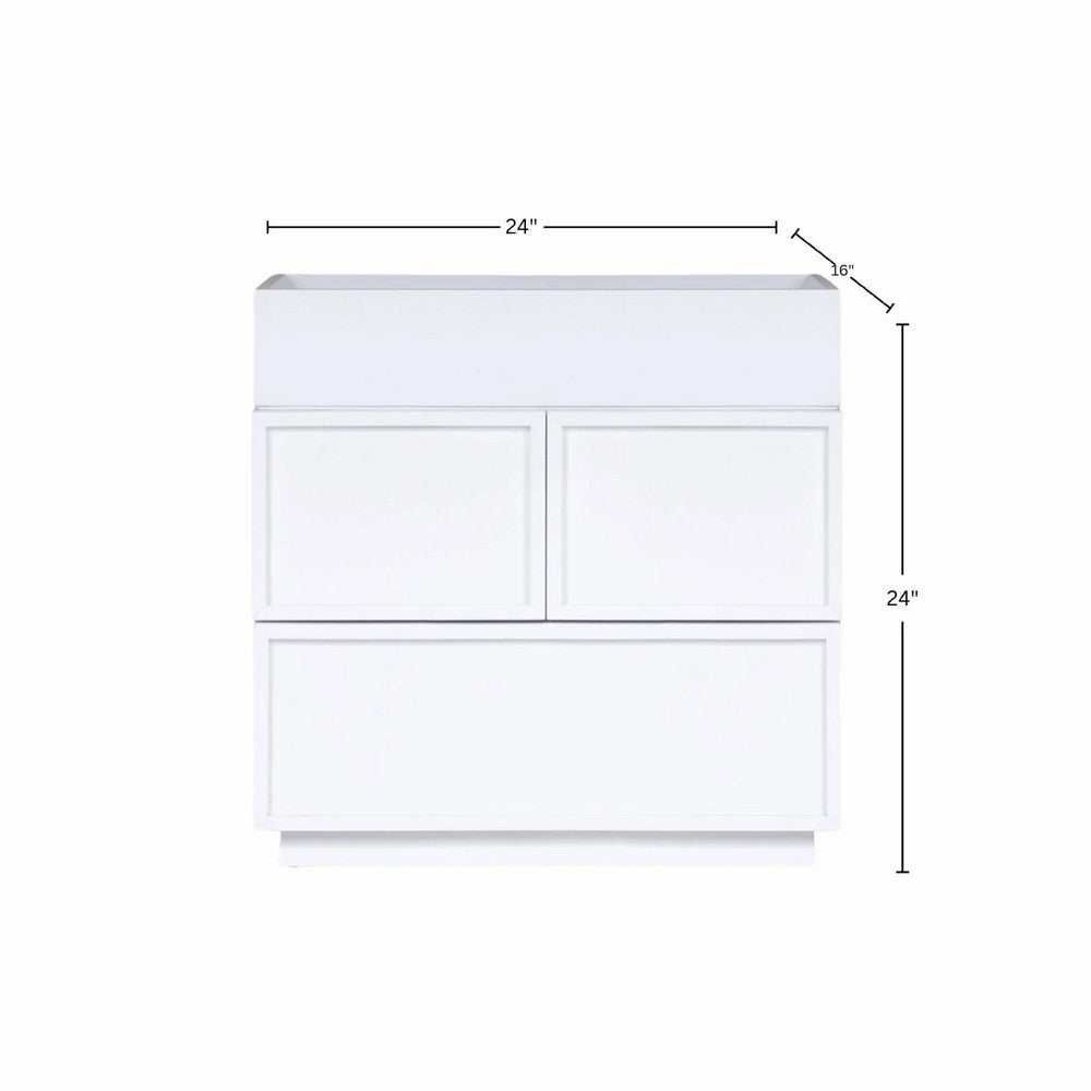 Sena Nightstand with Tray Top | 2 Soft Close Drawers | Glam White