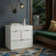 Sena Nightstand with Tray Top | 2 Soft Close Drawers | Glam White