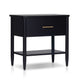 Lex Bedside Nightstand | 1 Drawer and Fixed Open Shelf | Black