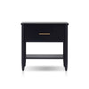 Lex Bedside Nightstand | 1 Drawer and Fixed Open Shelf | Black