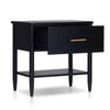 Lex Bedside Nightstand | 1 Drawer and Fixed Open Shelf | Black