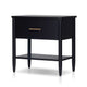 Lex Bedside Nightstand | 1 Drawer and Fixed Open Shelf | Black