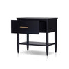 Lex Bedside Nightstand | 1 Drawer and Fixed Open Shelf | Black