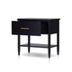 Lex Bedside Nightstand | 1 Drawer and Fixed Open Shelf | Black