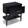Lex Bedside Nightstand | 1 Drawer and Fixed Open Shelf | Black