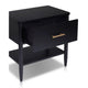 Lex Bedside Nightstand | 1 Drawer and Fixed Open Shelf | Black