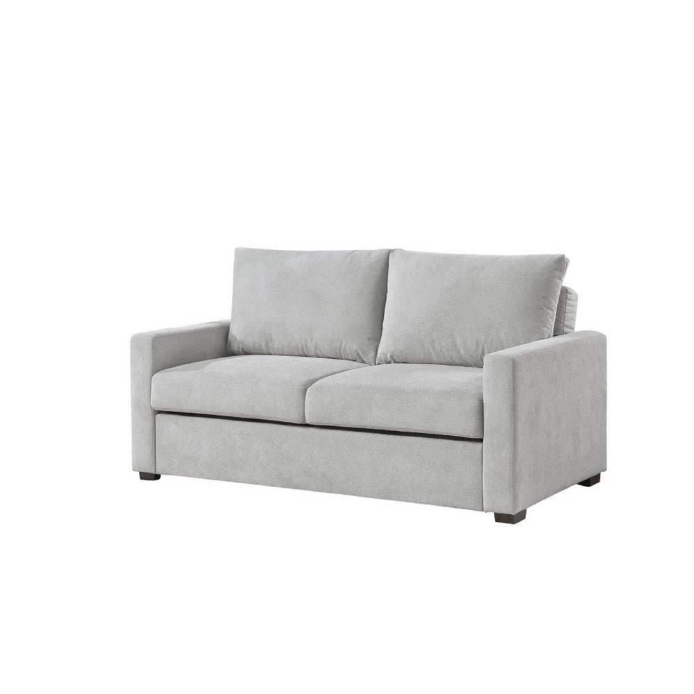 Sleeper Sofa | Track Arms | Gray Polyester Upholstery | Transitional