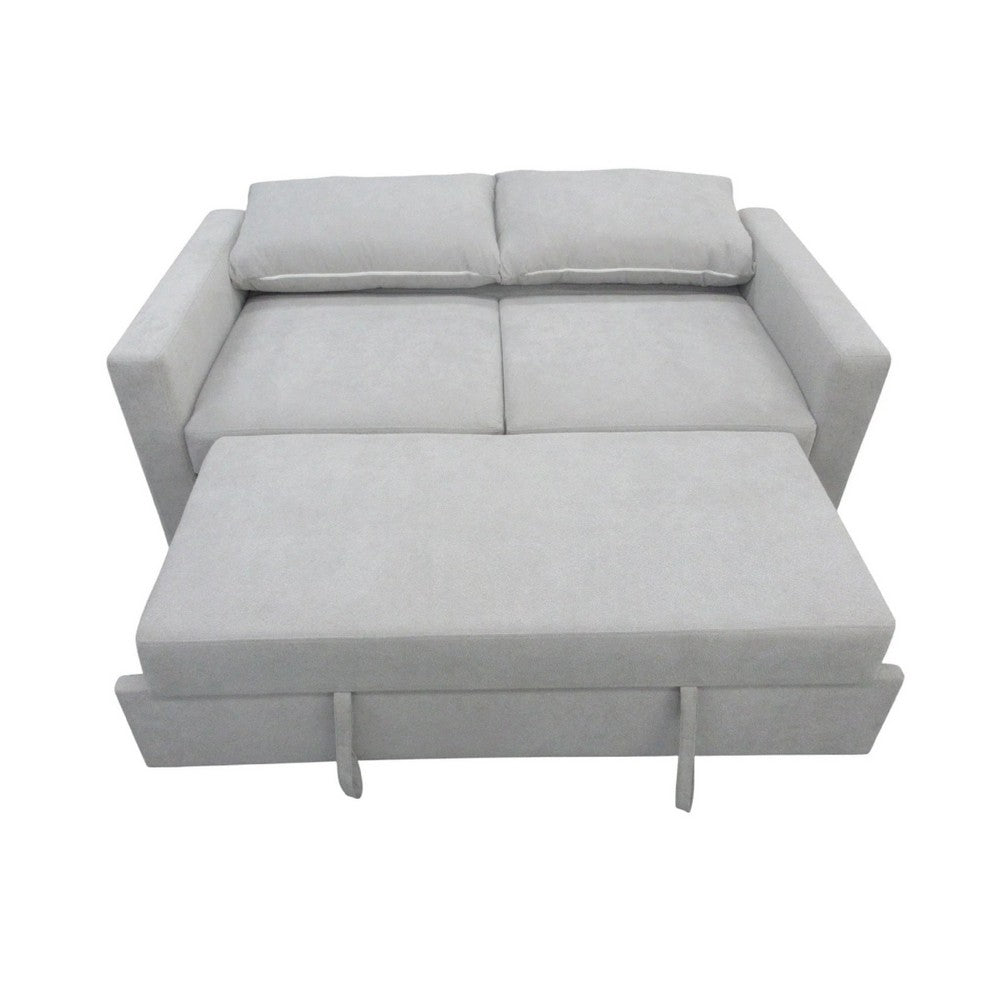 Sleeper Sofa | Track Arms | Gray Polyester Upholstery | Transitional