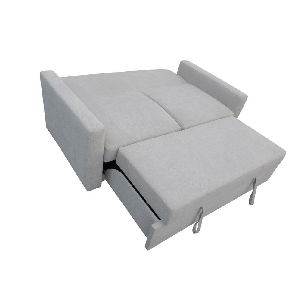 Sleeper Sofa | Track Arms | Gray Polyester Upholstery | Transitional