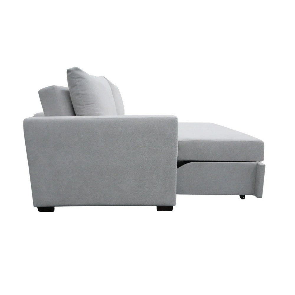 Sleeper Sofa | Track Arms | Gray Polyester Upholstery | Transitional