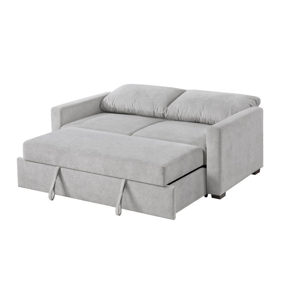 Sleeper Sofa | Track Arms | Gray Polyester Upholstery | Transitional