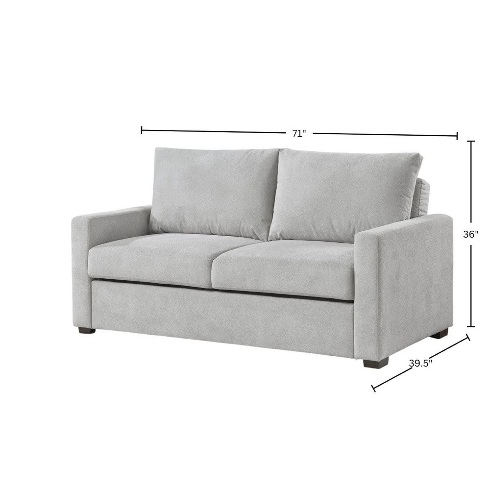 Sleeper Sofa | Track Arms | Gray Polyester Upholstery | Transitional
