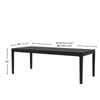 Vecy Extension Dining Table | Rectangular Top | Vintage Black | 72-90"