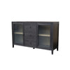 Asim Sideboard Cabinet | 2 Fluted Glass Doors | 3 Drawers | Black 60"