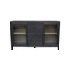 Asim Sideboard Cabinet | 2 Fluted Glass Doors | 3 Drawers | Black 60"