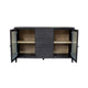 Asim Sideboard Cabinet | 2 Fluted Glass Doors | 3 Drawers | Black 60"