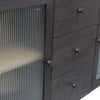 Asim Sideboard Cabinet | 2 Fluted Glass Doors | 3 Drawers | Black 60"