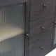 Asim Sideboard Cabinet | 2 Fluted Glass Doors | 3 Drawers | Black 60"