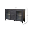 Asim Sideboard Cabinet | 2 Fluted Glass Doors | 3 Drawers | Black 60"