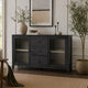 Asim Sideboard Cabinet | 2 Fluted Glass Doors | 3 Drawers | Black 60"