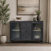 Asim Sideboard Cabinet | 2 Fluted Glass Doors | 3 Drawers | Black 60"