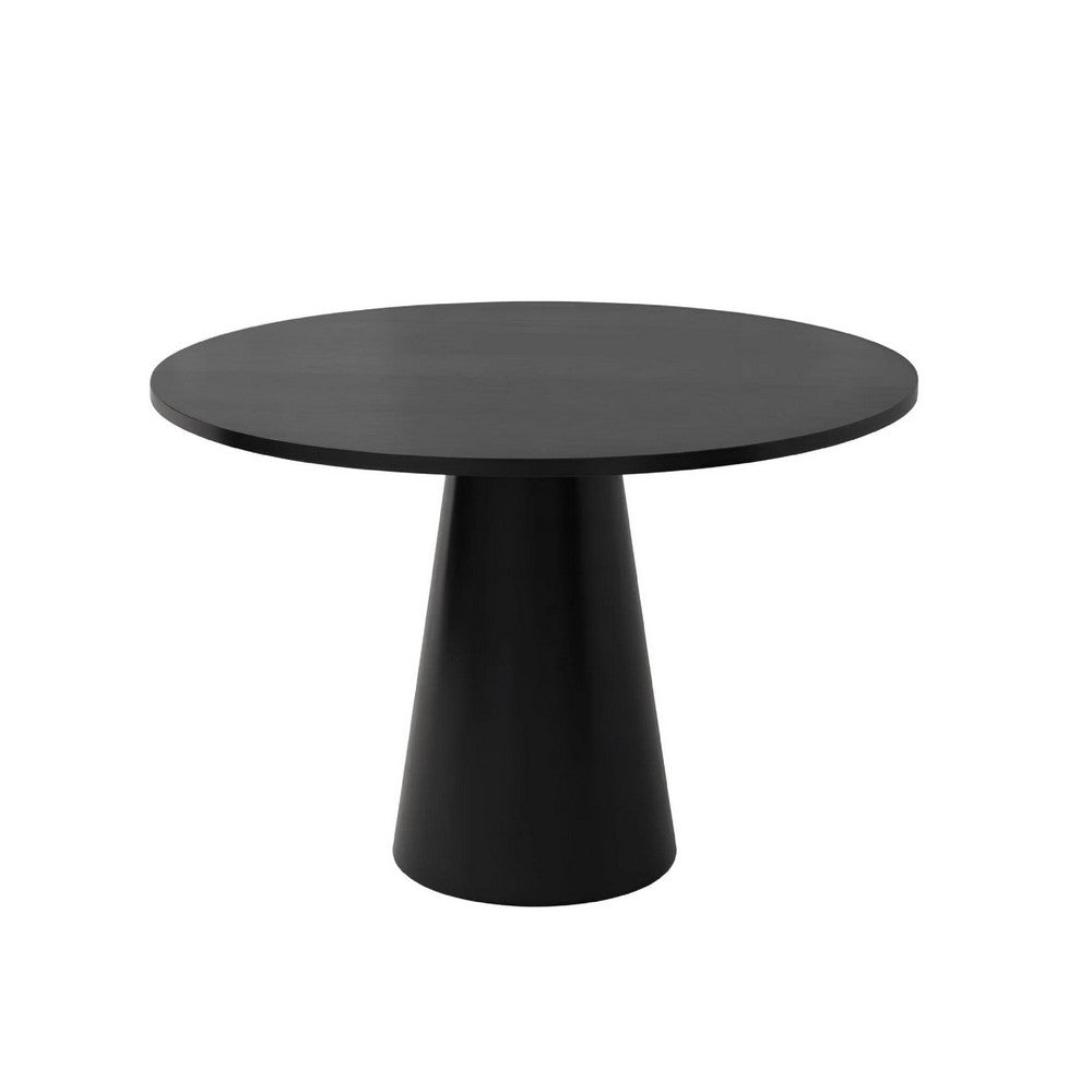 Vecy Counter Height Table |  Tapered Pedestal | Vintage Black | Round 48"