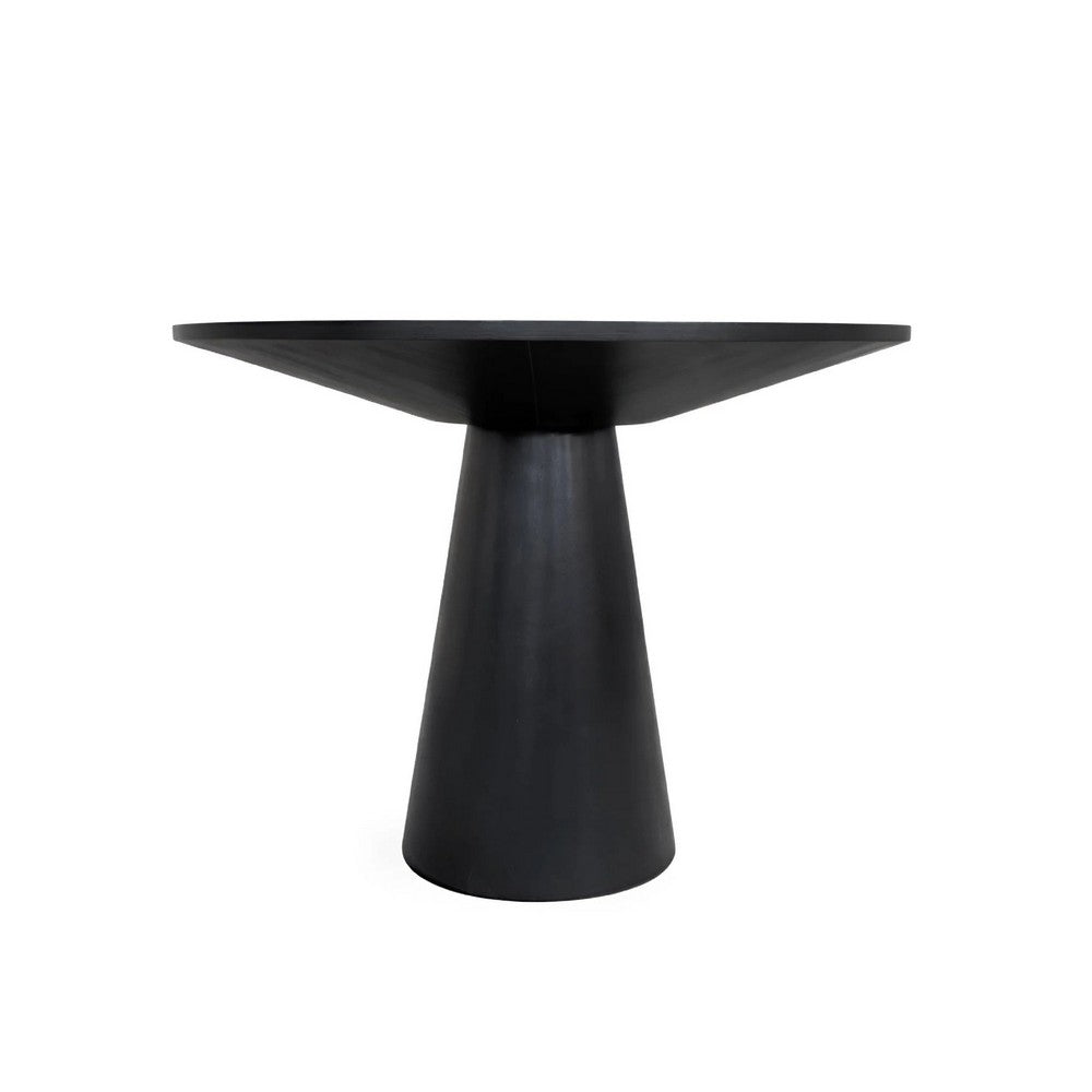 Vecy Counter Height Table |  Tapered Pedestal | Vintage Black | Round 48"