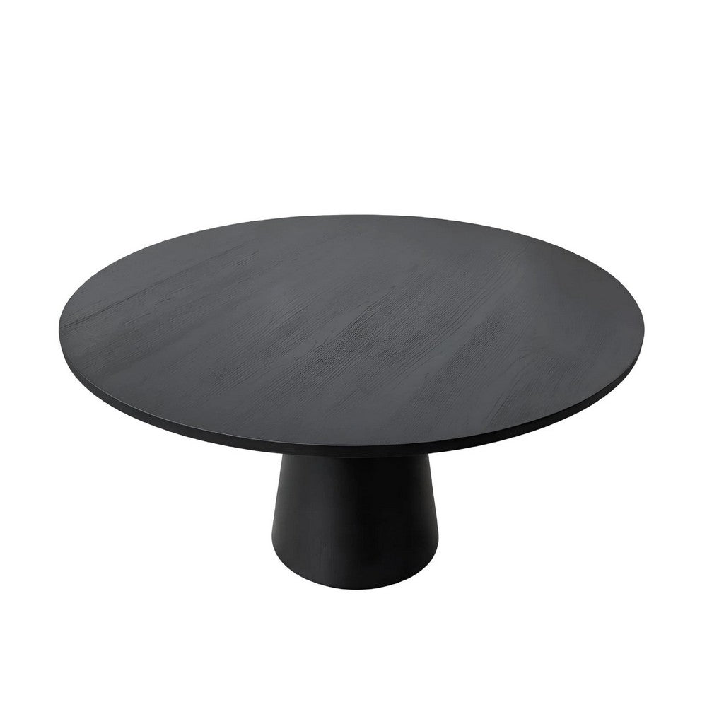 Vecy Counter Height Table |  Tapered Pedestal | Vintage Black | Round 48"