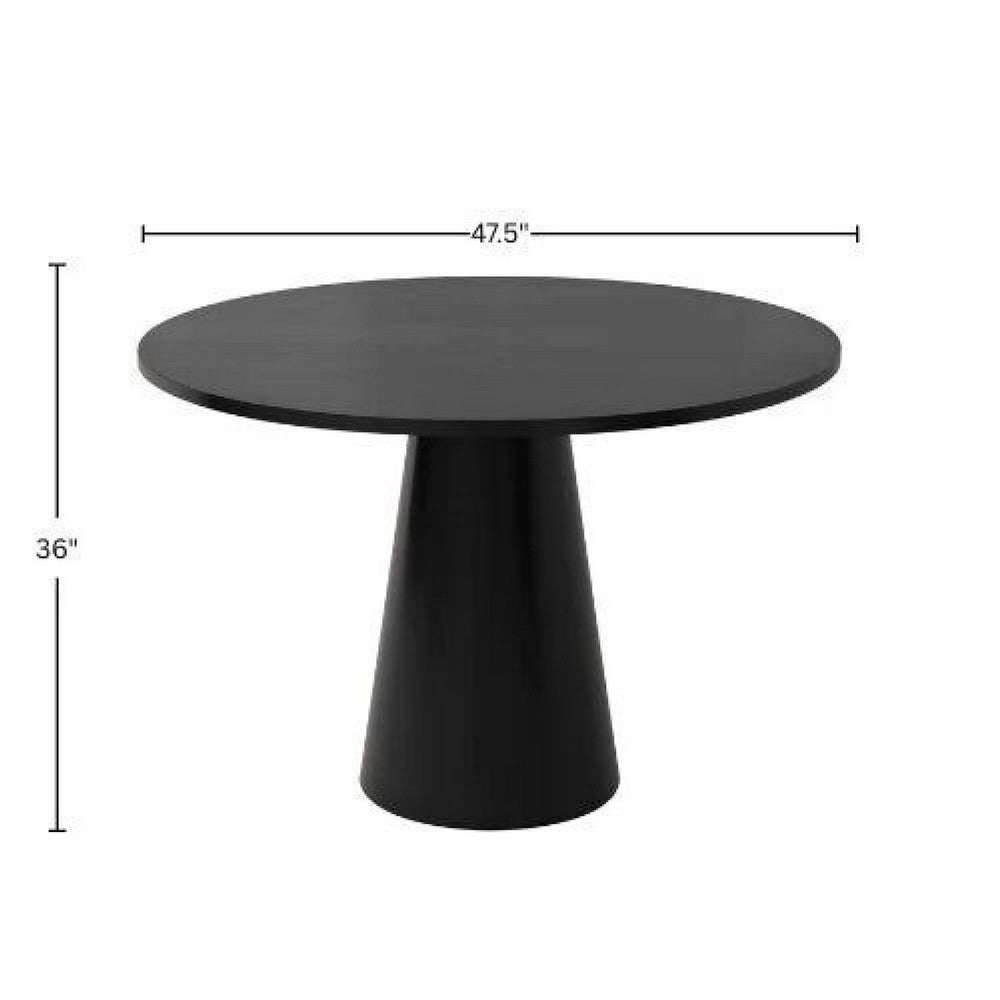 Vecy Counter Height Table |  Tapered Pedestal | Vintage Black | Round 48"