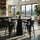 Vecy Counter Height Table |  Tapered Pedestal | Vintage Black | Round 48"