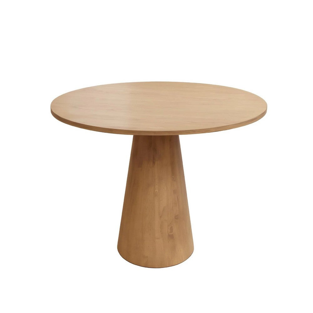 Vecy Counter Height Table |  Tapered Pedestal | Natural Brown | Round 48"
