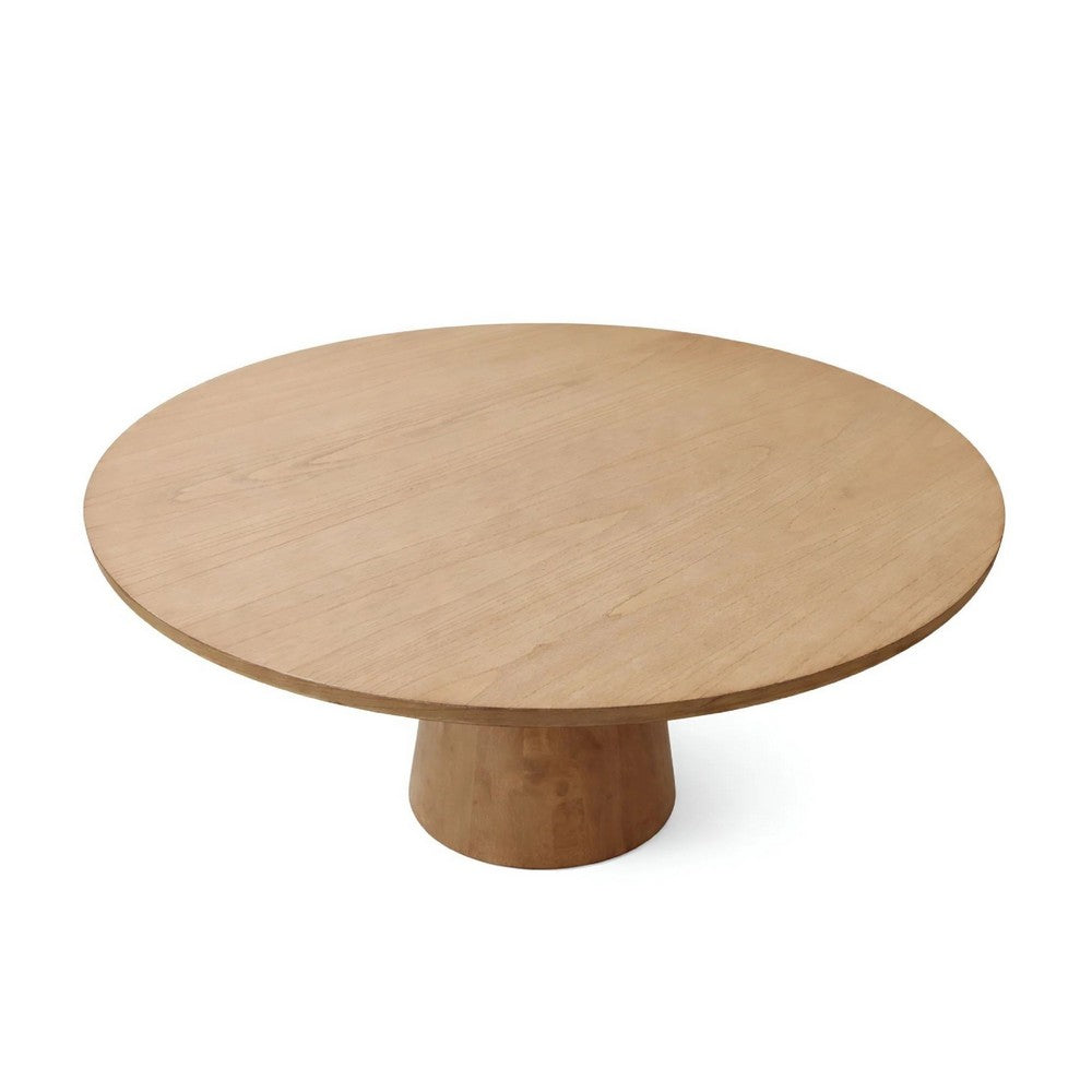 Vecy Counter Height Table |  Tapered Pedestal | Natural Brown | Round 48"