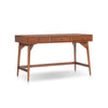 Ian Large Office Desk | 3 Felt Lined Drawers | Chestnut Brown Wood 52"