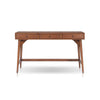 Ian Large Office Desk | 3 Felt Lined Drawers | Chestnut Brown Wood 52"