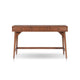 Ian Large Office Desk | 3 Felt Lined Drawers | Chestnut Brown Wood 52"