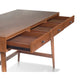 Ian Large Office Desk | 3 Felt Lined Drawers | Chestnut Brown Wood 52"