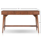 Ian Large Office Desk | 3 Felt Lined Drawers | Chestnut Brown Wood 52"
