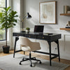 Ian Large Office Desk | 3 Felt Lined Drawers | Modern Brown Wood 52"