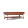 Ian Coffee Table | 2 Drawers and Shelf | Chestnut Brown 48" Rectangular