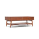 Ian Coffee Table | 2 Drawers and Shelf | Chestnut Brown 48" Rectangular