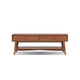 Ian Coffee Table | 2 Drawers and Shelf | Chestnut Brown 48" Rectangular