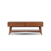 Ian Coffee Table | 2 Drawers and Shelf | Chestnut Brown 48" Rectangular