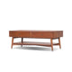 Ian Coffee Table | 2 Drawers and Shelf | Chestnut Brown 48" Rectangular