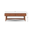 Ian Coffee Table | 2 Drawers and Shelf | Chestnut Brown 48" Rectangular